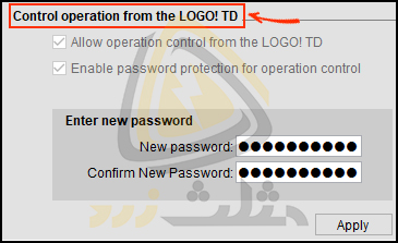 Control operation from the LOGO! TD