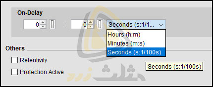تعیین واحد زمانی برای زمان تاخیر در روشن شدن در On delay timer