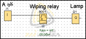 مثال 2 از استفاده از تایمر Wiping relay (Pulse output)