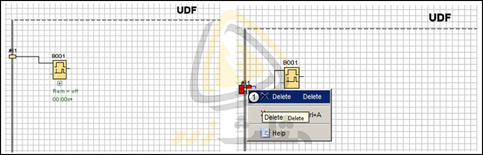 نمونه ایی از حذف یک کانکتور ورودی در UDF