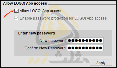 فعال سازی دسترسی به LOGO! App گزینه Allow LOGO! App access