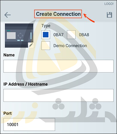 Create Connection در اپلیکیشن لوگو