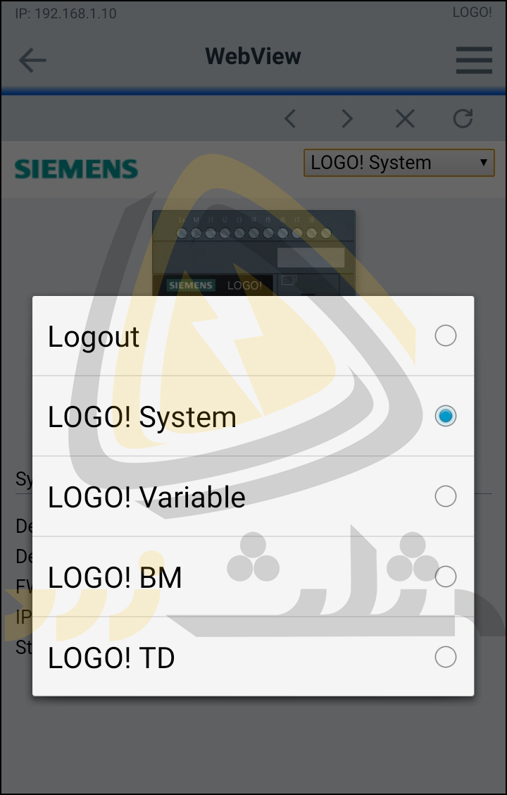 با انتخاب گزینه LOGO! System 