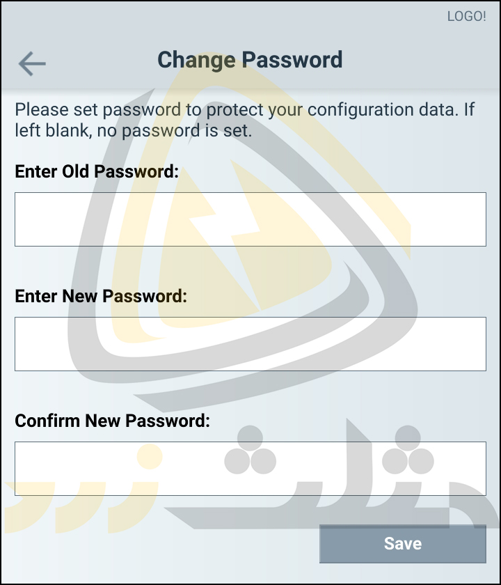 پنجره Change Password 