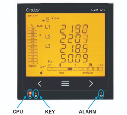 نشانگرهای نورانی دستگاه CVM-C10